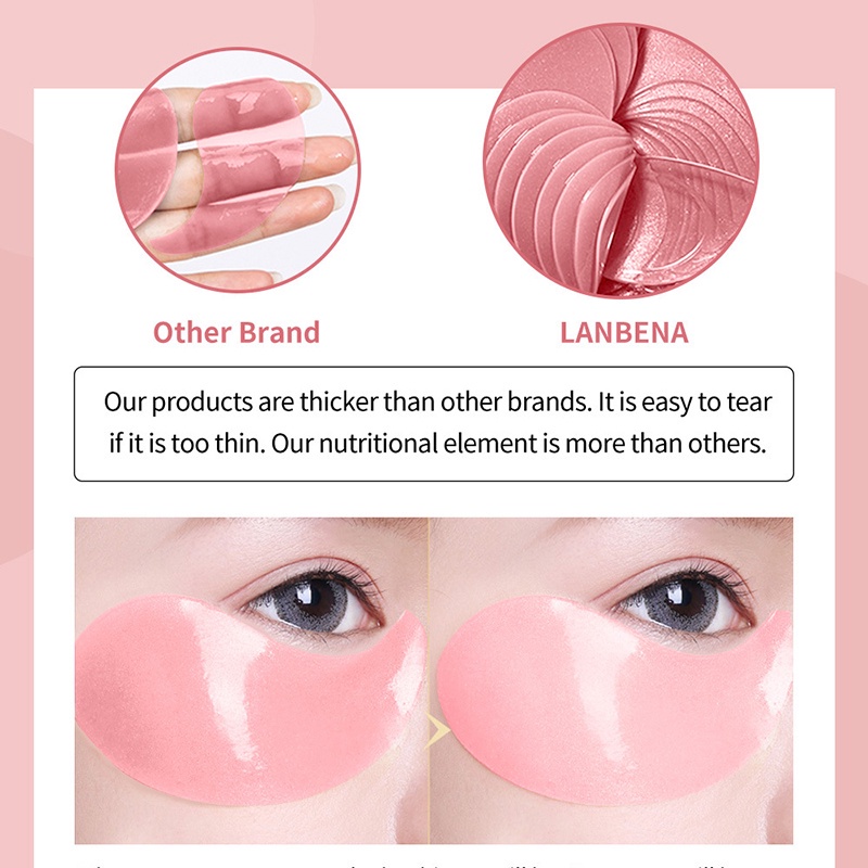 Set 60 Mặt Nạ Mắt Hoa Hồng LANBENA jp5