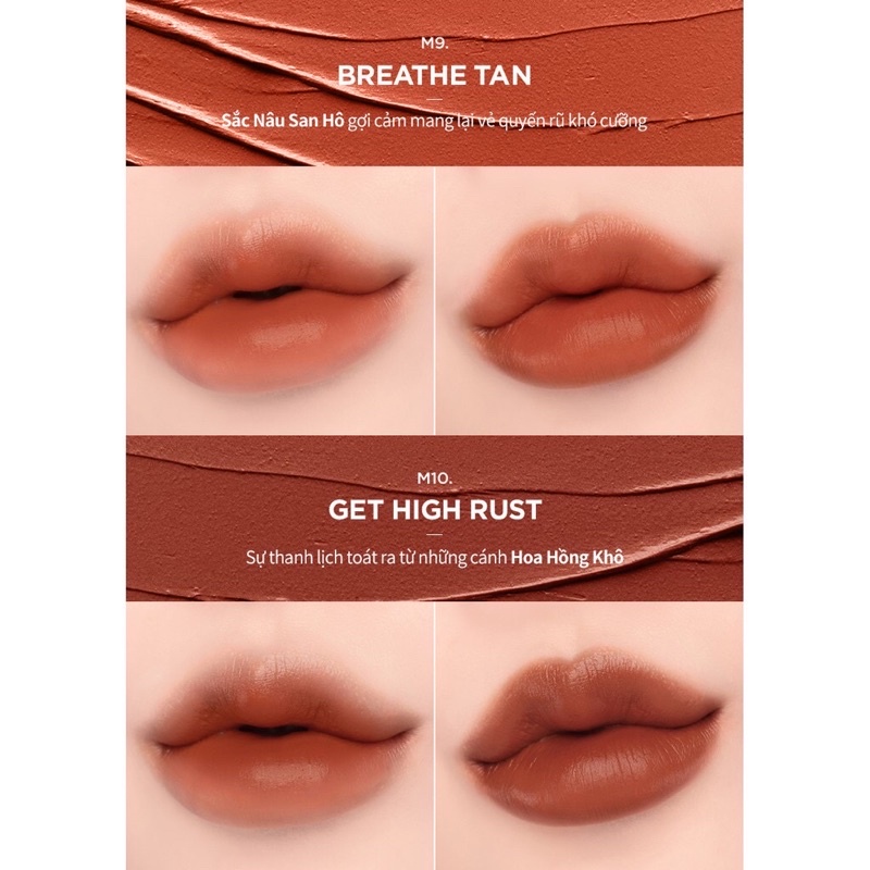 [Phiên Bản A Late Night Mood] Son Kem Lì, Mịn Mượt Nhẹ Môi Merzy Dreamy Late Night Mellow Tint 4g