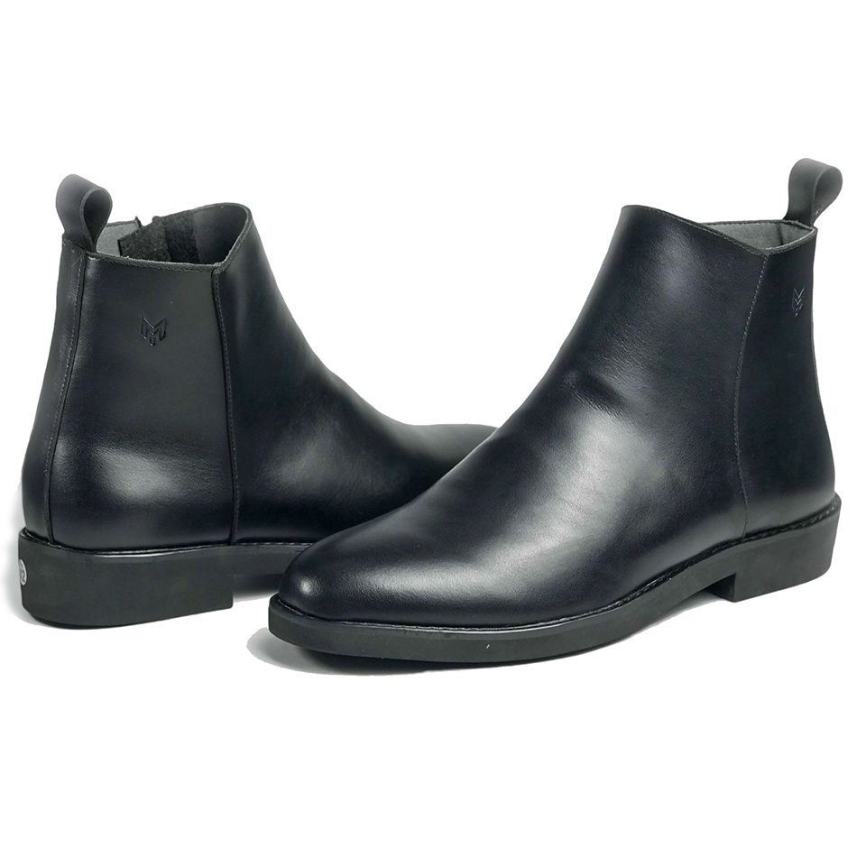 Giày Chelsea Zip Boots MAD Shoes black cao cổ da bò nhập khẩu cao cấp chính hãng công sở nam