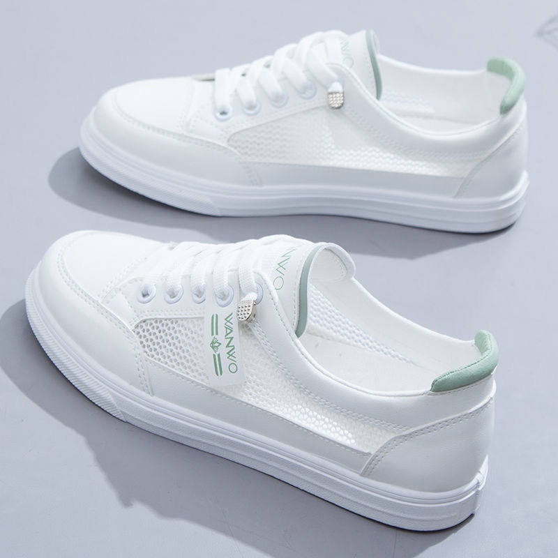 Giày Thể Thao Đế Bằng Phối Lưới Thoáng Khí Thời Trang Mùa Hè 2022 Mới Cho Nữ