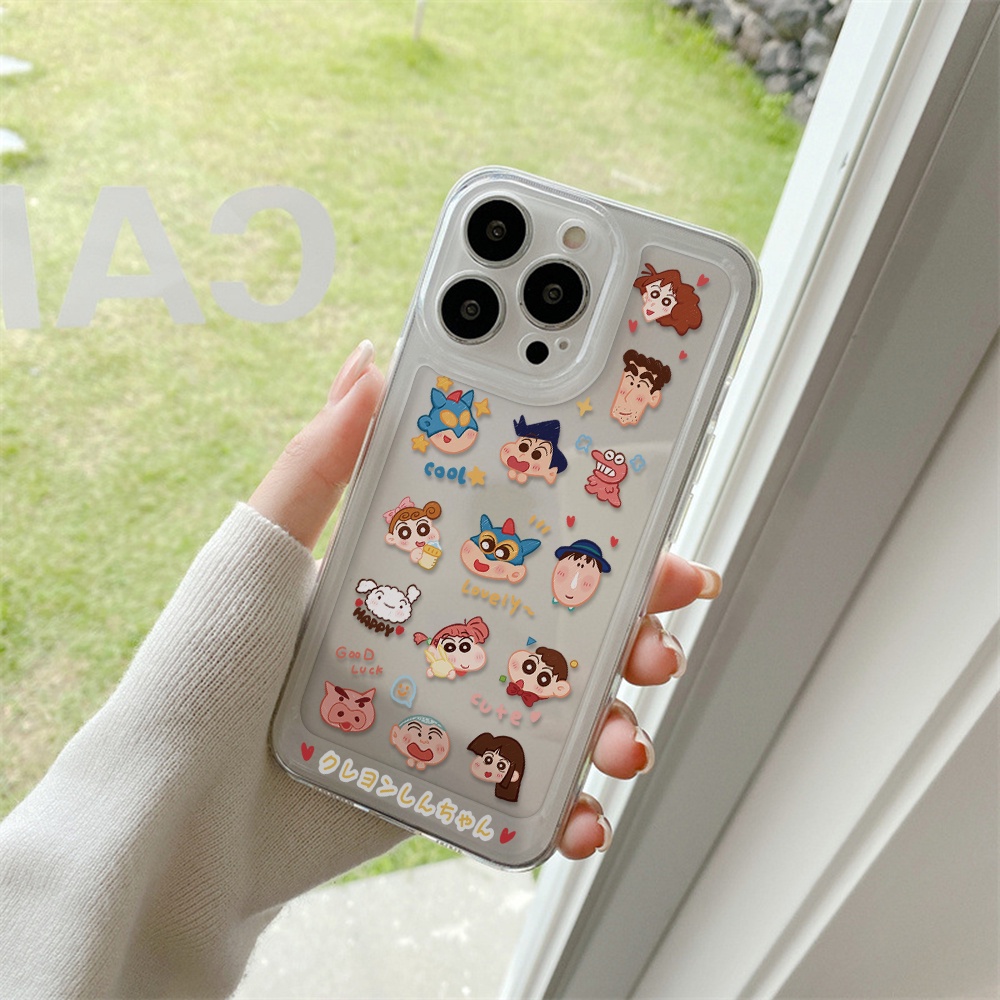 Ốp Điện Thoại Chống Sốc Họa Tiết Cậu Bé Bút Chì Cho iPhone 11 13 12 X XS Pro Max XR 12 13 Mini
