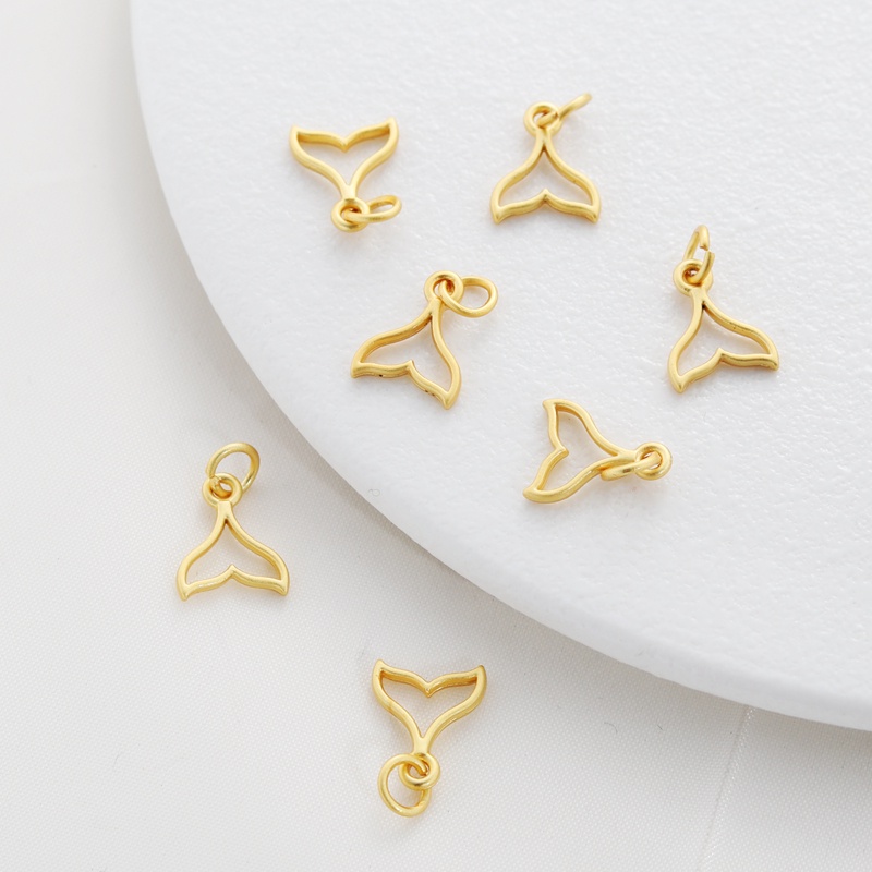 Mặt Dây Chuyền Mạ Vàng 18k Hình Đuôi Cá 12 * 10mm