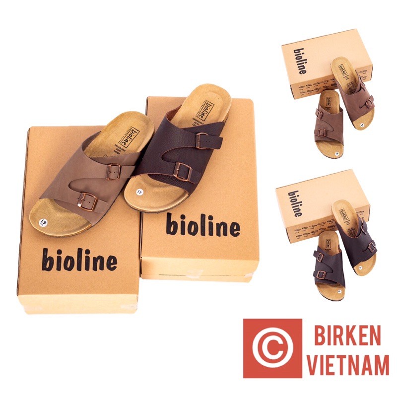 Dép birken vietnam da bò UNISEX xuất khẩu châu âu mã D19 bioline