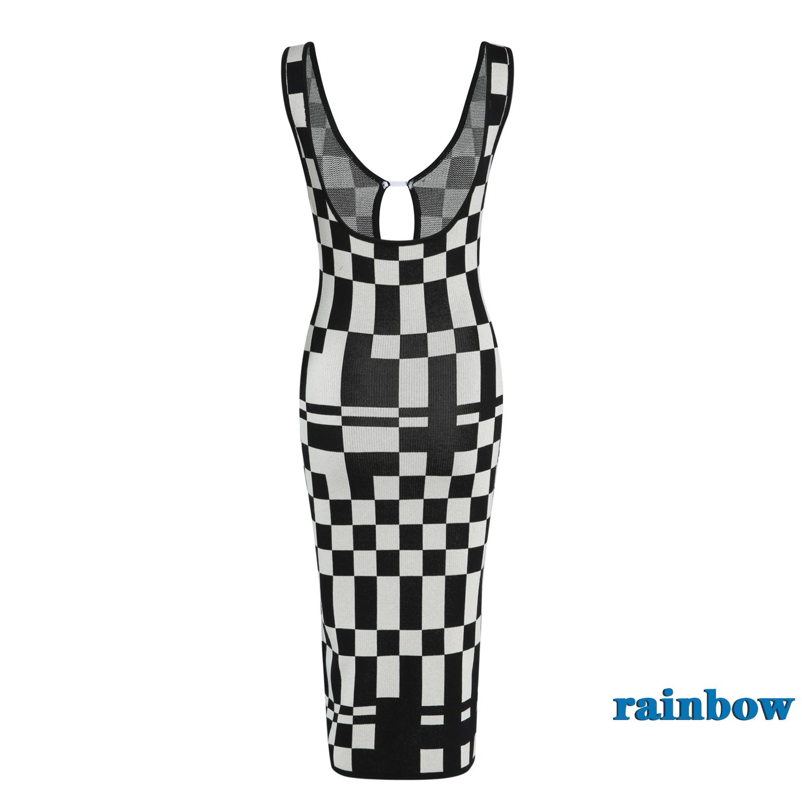 Đầm Nữ Tay Ngắn Cổ Chữ V Họa Tiết Caro Thời Trang Quyến Rũ | BigBuy360 - bigbuy360.vn