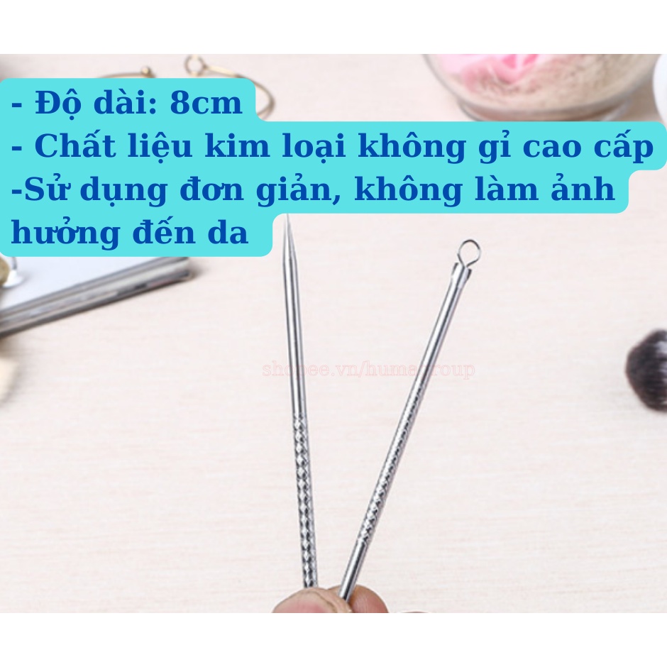 Cây Nặn Mụn Đầu Đen, Mụn Trứng Cá Bằng Thép Không Gỉ Cao Cấp Chuyên Dụng