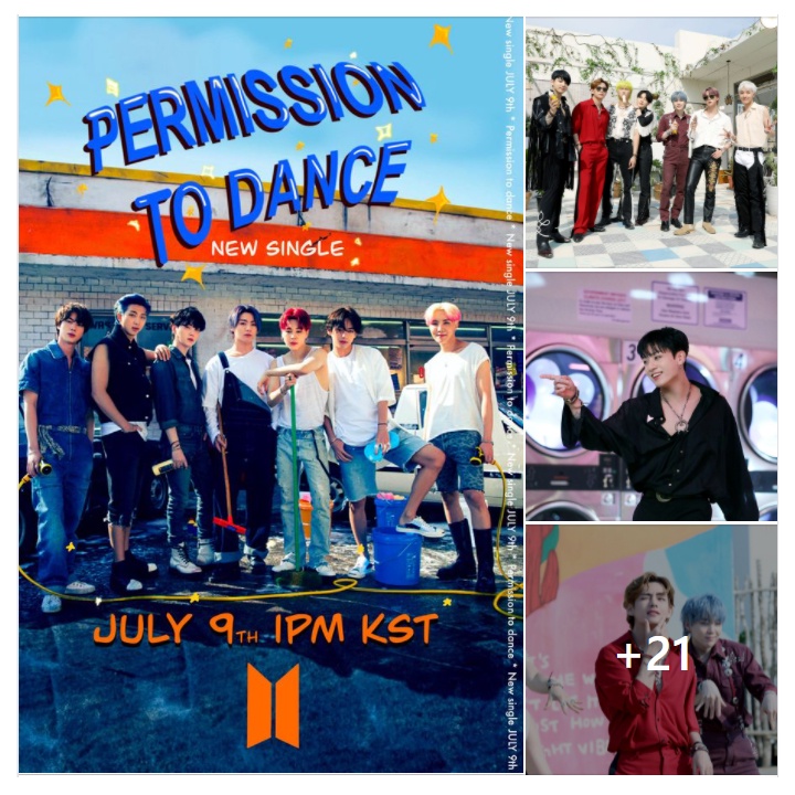 Poster BTS Permission To Dance size 42*30cm loại Decal ( Sẵn keo dán ) nhiều mẫu lựa chọn v.1