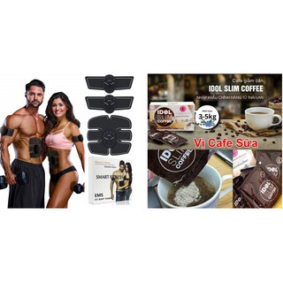 Máy rung tan mỡ bụng tăng cơ ems smart fitness + cafe giảm cân idol slim coffee chính hãng 100%