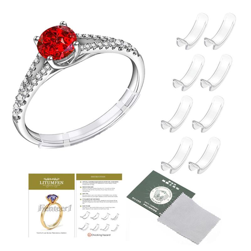 [Fenteer1] Set 8 Vòng Silicon Điều Chỉnh Kích Cỡ Nhẫn Nhựa Resin Cho Vòng Nhẫn Nữ 3.1-4mm