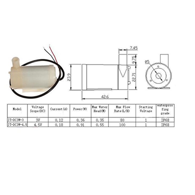 Bơm Nước Hồ Cá Mini DC3-5V Máy Bơm Mini, Bơm Rửa Tay, Rót Rượu