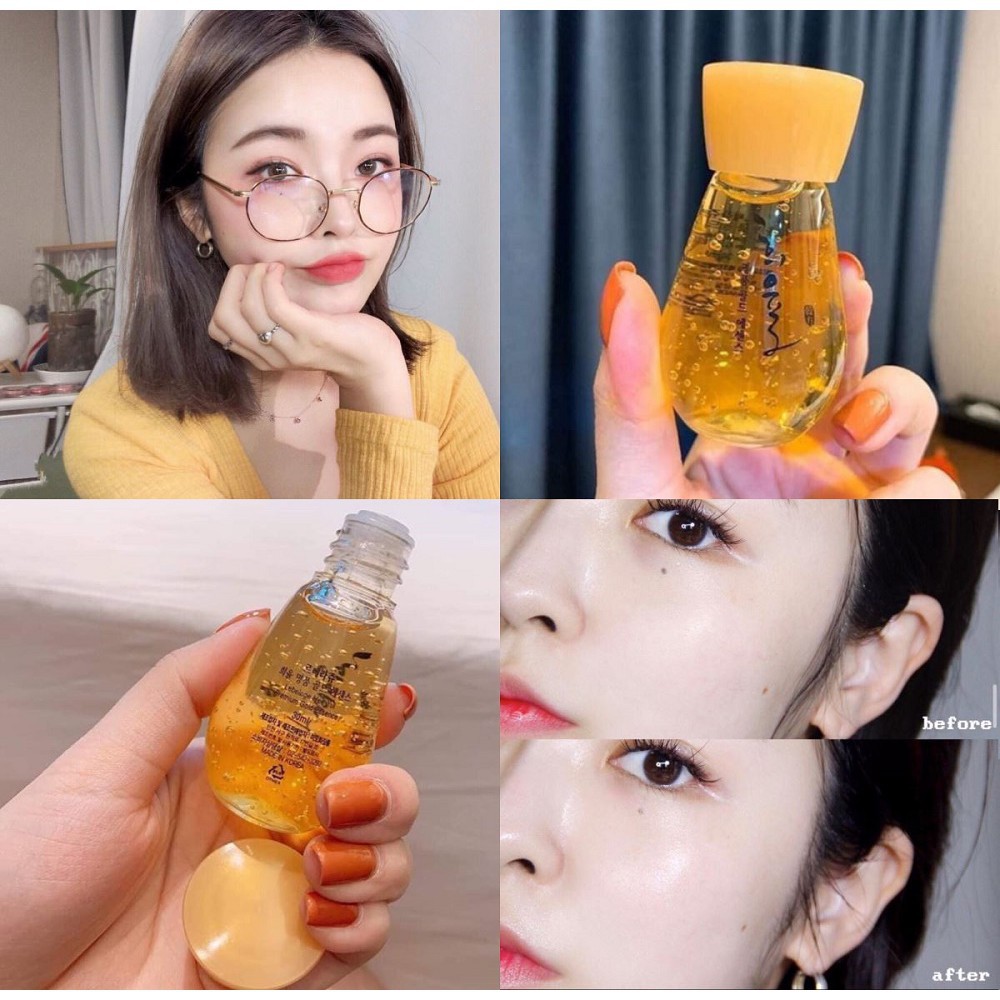 Bộ serum vàng 24k mini dưỡng trắng da chống lão hóa mờ thâm nám Labelage Hàn Quốc 30mlx2 lọ