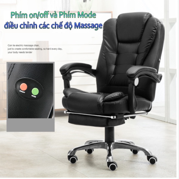 Ghế Giám Đốc Có Massage 5 Điểm Có Gác Chân Có Ngả Lưng Nghỉ Trưa, Ghế Văn Phòng Bằng Da Cao Cấp