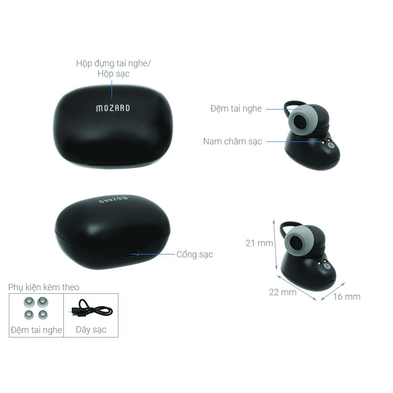 Tai nghe Bluetooth True Wireless Mozard TS11 mini