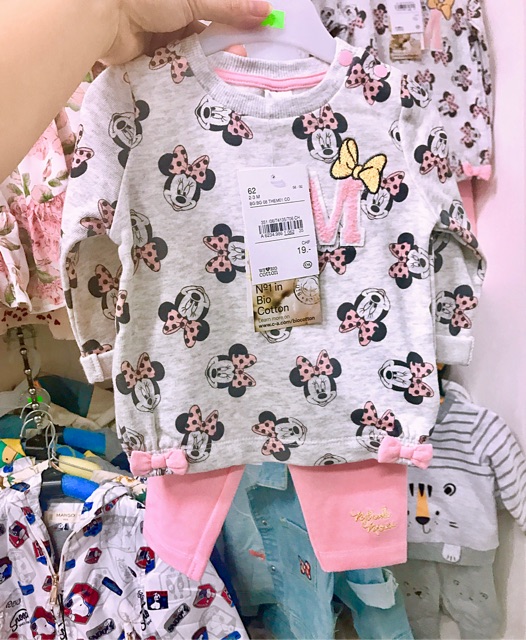 Set bộ nỉ Mickey dư xịn bé gái chất mềm đẹp (3M-2Y)