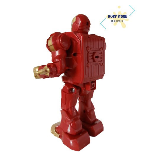 ROBOT NGƯỜI SẮT IRON-MAN DI CHUYỂN, CÓ ĐÈN NHẠC VÀ BẮN PHI TIÊU (Dùng pin)