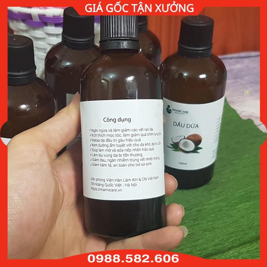 Dầu Dừa Nguyên Chất Ép Lạnh Đẹp Da, Dưỡng Ẩm, Phục Hồi Vết Rạn (Chai 100ml) - BTT00296