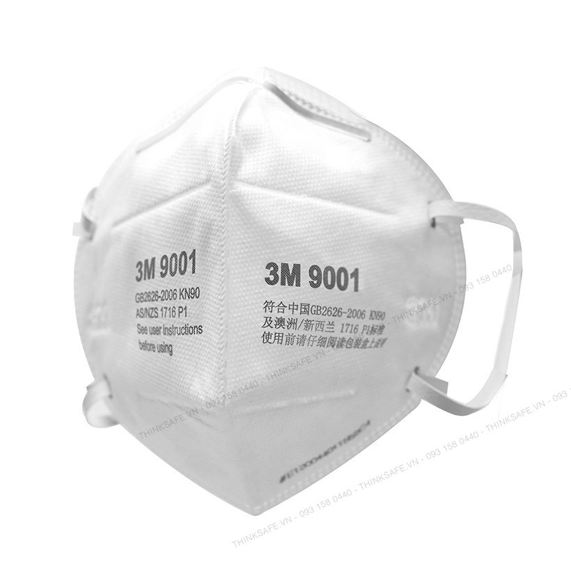 Khẩu trang y tế 3M 9001A Khẩu trang 3D, chống bụi mịn pm2.5, phòng dịch, chính hãng 3m