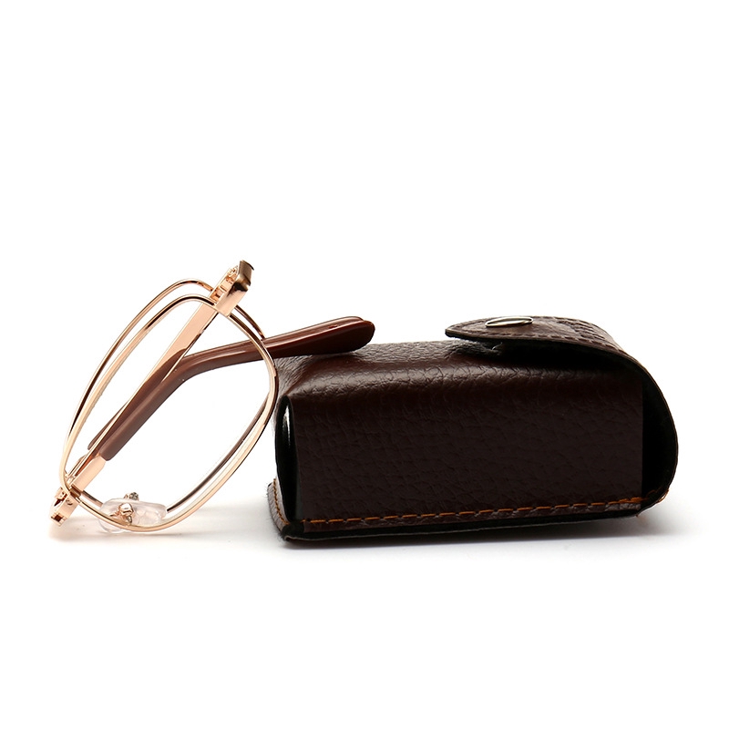 Folding Resin Presbyopic Reading Glasses Metal Frame Elderly Distribution Hanging Belt Glasses