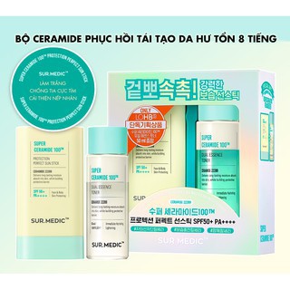 Set Chống Nắng &amp; Toner Dưỡng Ẩm Da Sur.Medic Super Ceramide 100™ (Sun Stick 20g + Toner 50ml)