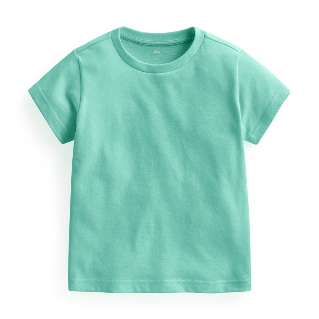 Áo phông hè cotton bé trai bé gái trơn