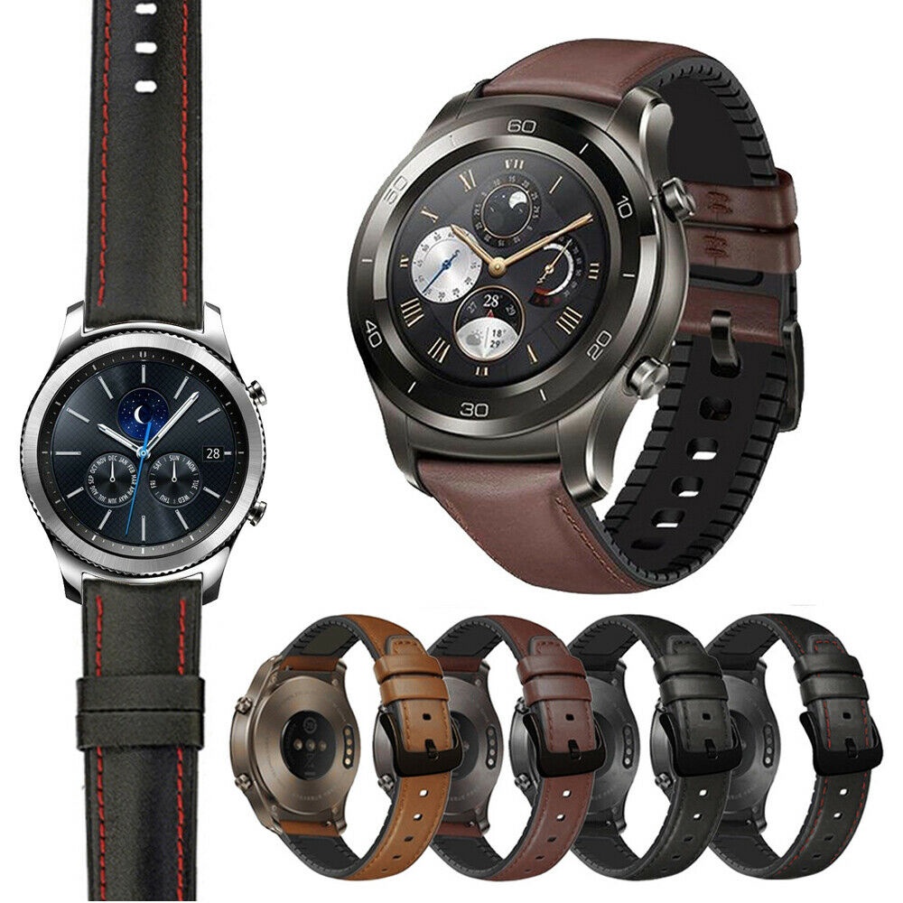 SAMSUNG Dây Đeo Tay Bằng Da Thật 20mm 22mm 3 45mm 44mm / Watch5 Pro 45mm Watch4 Watch 3 45mm