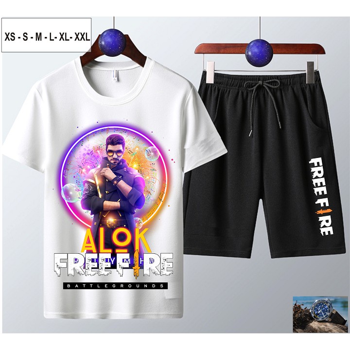 Bộ Áo Free Frie màu trắng cổ tròn + Quần Short nam cực đẹp in hình RANK HUYỀN THOẠI | SANS STORE