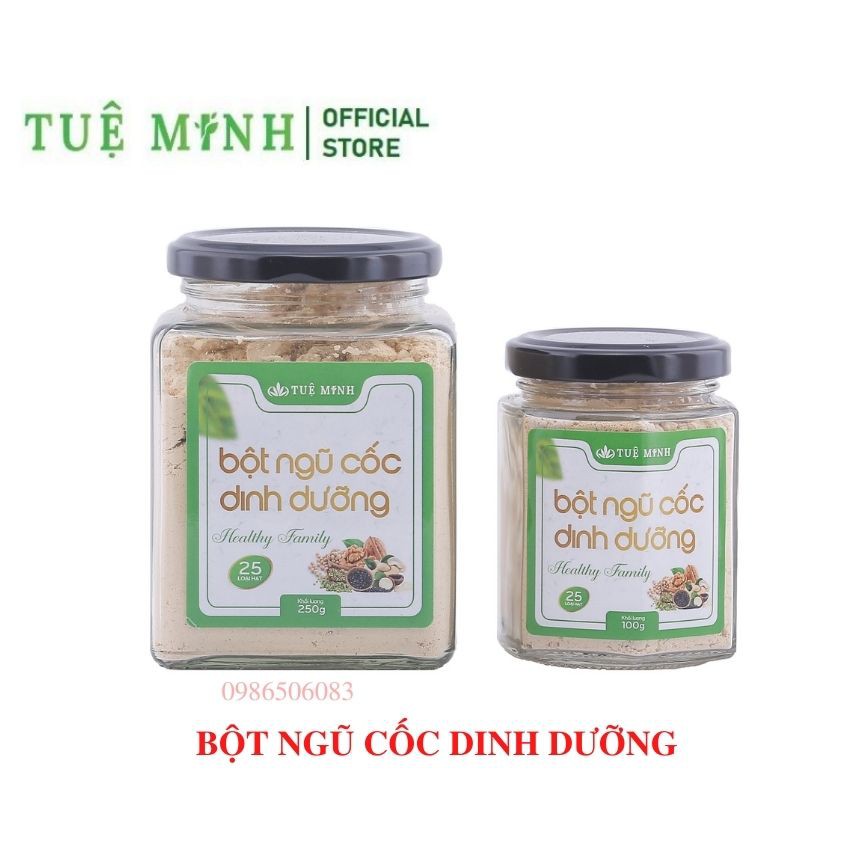 Bột ngũ cốc 25 loại hạt Tuệ Minh hũ nhỏ 100gram tiện mang theo đi làm, đi du lịch,lợi sữa,tăng cân