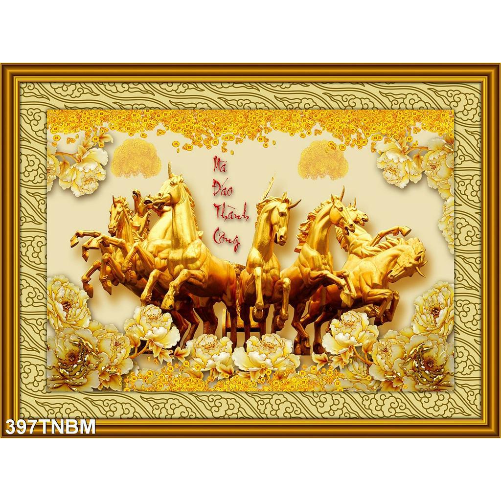TRANH DÁN TƯỜNG 3D MÃ ĐÁO THÀNH CÔNG 397bm - TRANH MÃ ĐÁO THÀNH CÔNG - YAN SHOP