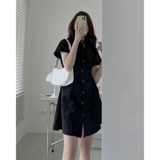 Váy kaki 2 da cúc dọc 4 màu