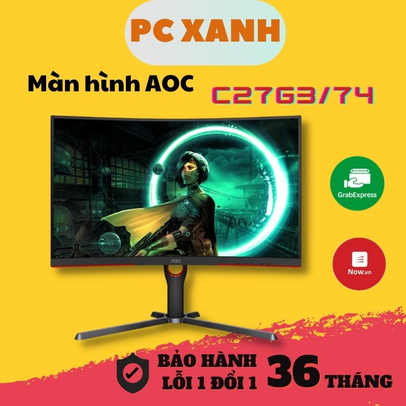 Màn hình AOC C27G3/74 (27 inch/VA/165Hz/1ms/300nits/HDMI+DP+Audio/Cong) - Cam kết bảo hành chính hãng 36 tháng