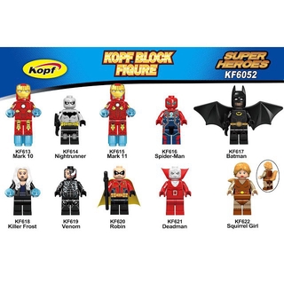 MARVEL ROBIN Bộ Đồ Chơi Lắp Ráp Mô Hình Nhân Vật Siêu Anh Hùng Kf6052 Kf618