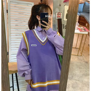 [ORDER] SET ÁO LEN GI LÊ KÈM SƠ MI TÍM MỘNG MƠ