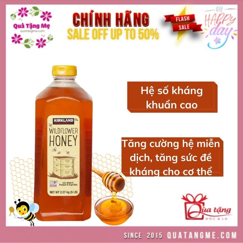 Mật Ong Hữu Cơ Kirkland - 2,27kg Hàng Mỹ ( Date 10/2021)