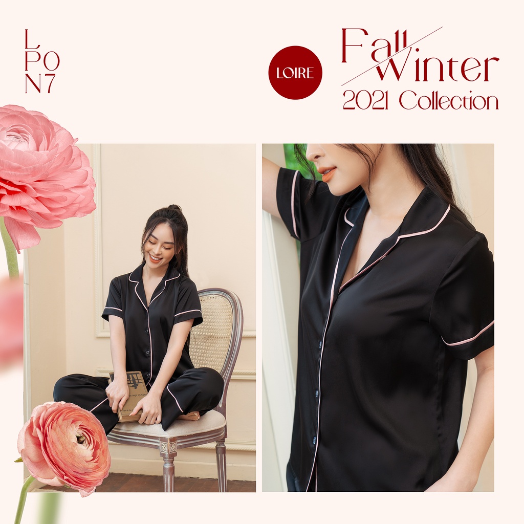 Bộ Đồ Ngủ Lụa Trơn Loirechic LPN07 (Áo cộc &amp; Quần dài)