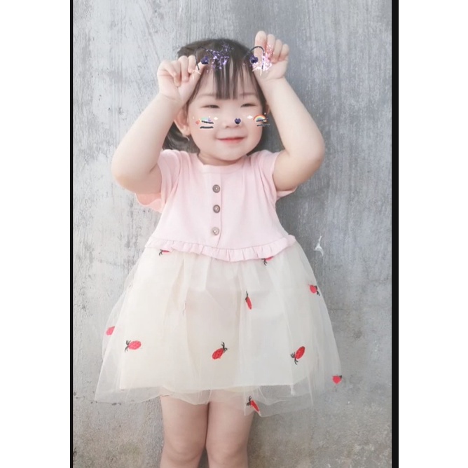 [Tặng KẸP XINH Cho bé 🎀] [VAY110] Váy Công Chúa Bé Gái Ngắn Tay, Đầm Công Chúa Bé Gái Thuê Hình Dứa từ 3 tháng - 3 tuổi