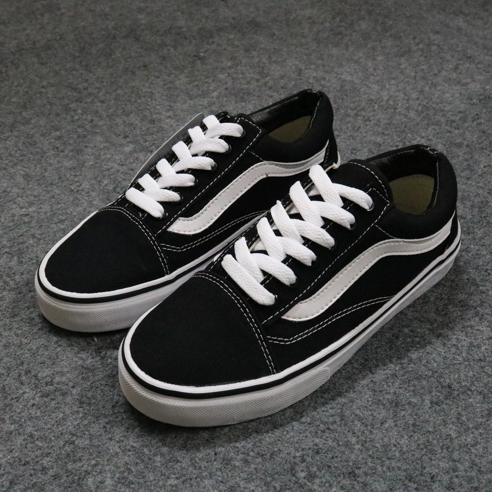 Vans Old Skool đen sọc jazz trắng