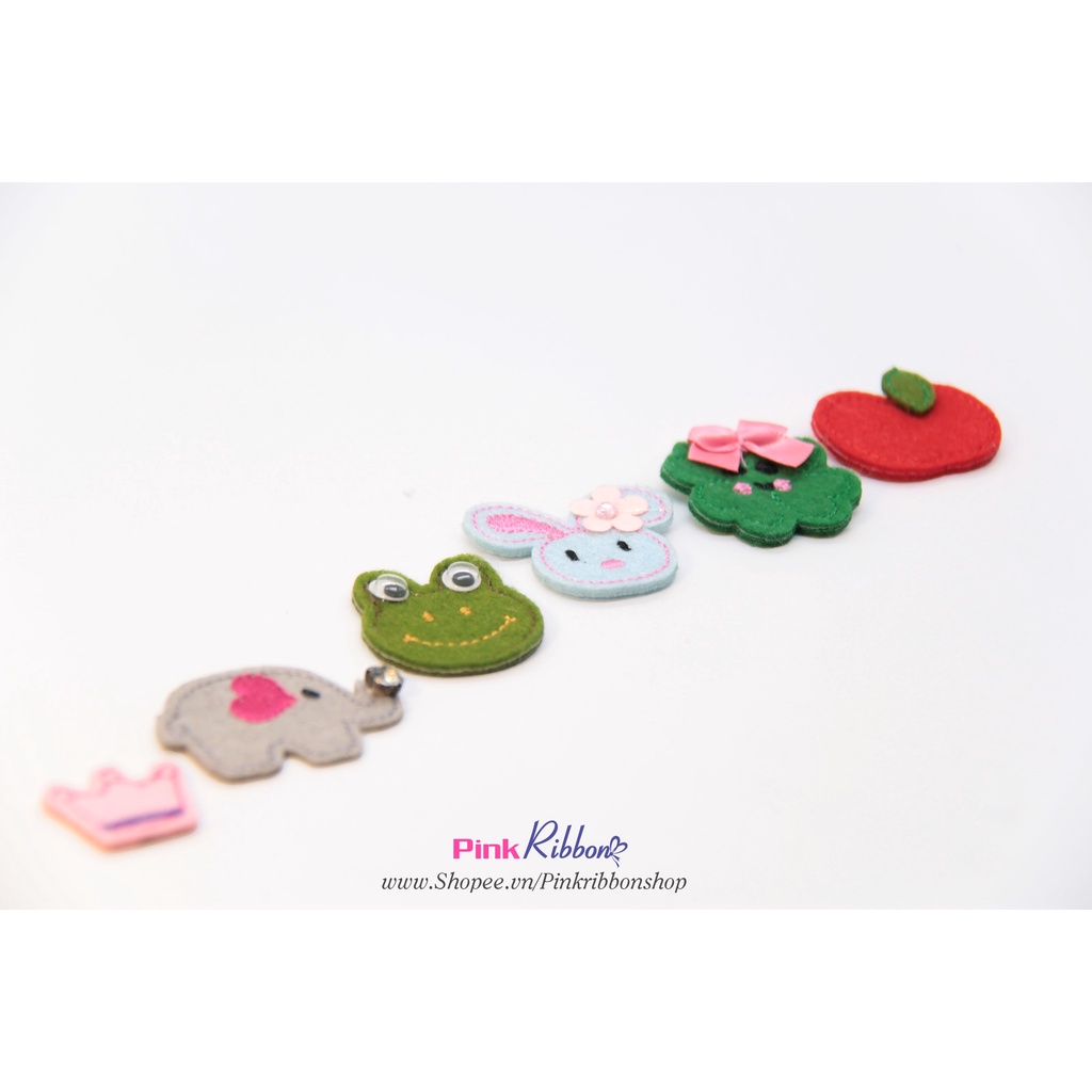 SET 2 CÁI - Sticker vải dạ thêu hình dễ thương (không dính)