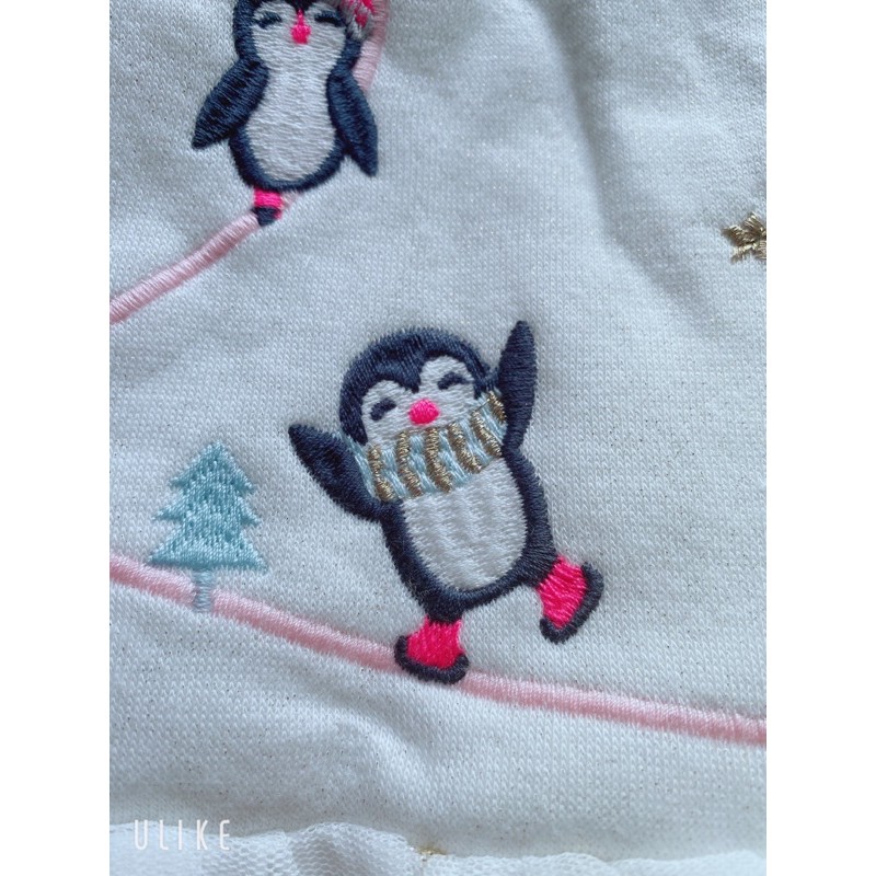 Váy trắng tay dài nỉ bông Dpam bé gái