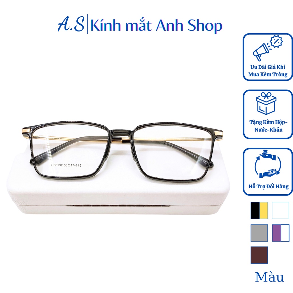 Gọng kính chủ nhật thời trang nam nữ chất liệu nhựa dẻo kết hợp kim loại 00132
