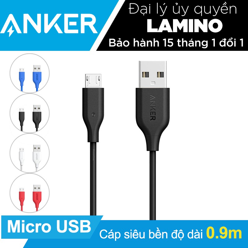 Cáp sạc siêu bền ANKER PowerLine Micro USB 0.9m - A8132