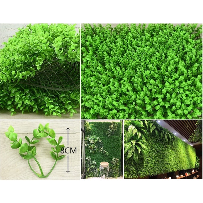 Thảm cỏ treo tường tai chuột, cỏ nhựa nhân tạo trang trí ban công mắt trâu 60cm x 40cm
