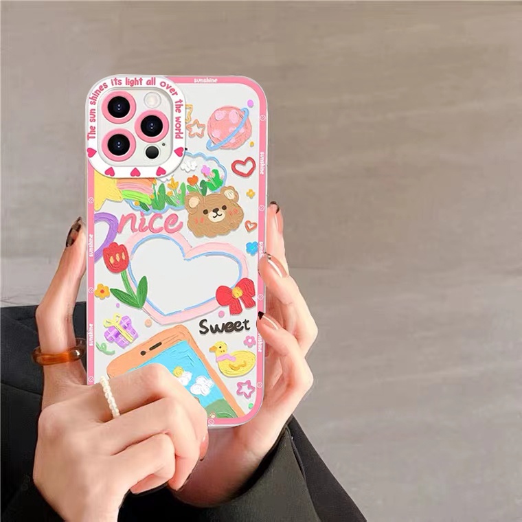 Ốp Điện Thoại Silicon Mềm Trong Suốt In Hình Hoa Thời Trang Cho iPhone 11 12 13 Pro MAX X XR XS MAX 12 Pro 6 6S 7 8 Plus