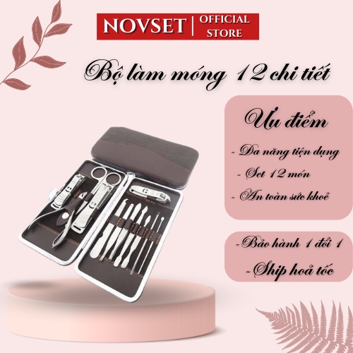 Bộ dụng cụ làm móng 12 món [ MÃ B802 - BẤM MÓNG ]