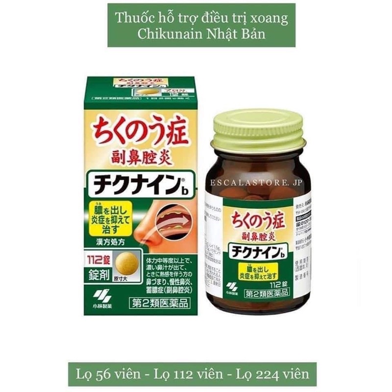 [Hàng_Nhật] Viên uống xoang Nhật bản Kobayashi Chikunain 56/112/224 viên [Hàng_Au]
