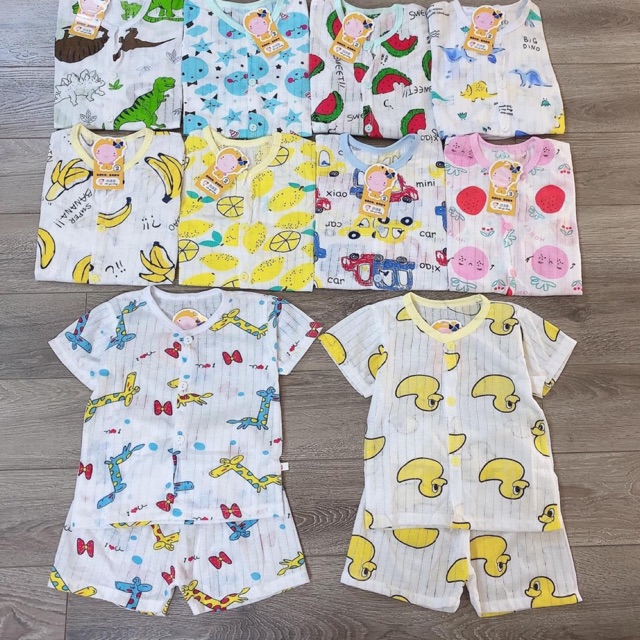 Sét bộ cotton giấy cộc tay cho bé yêu của bạn