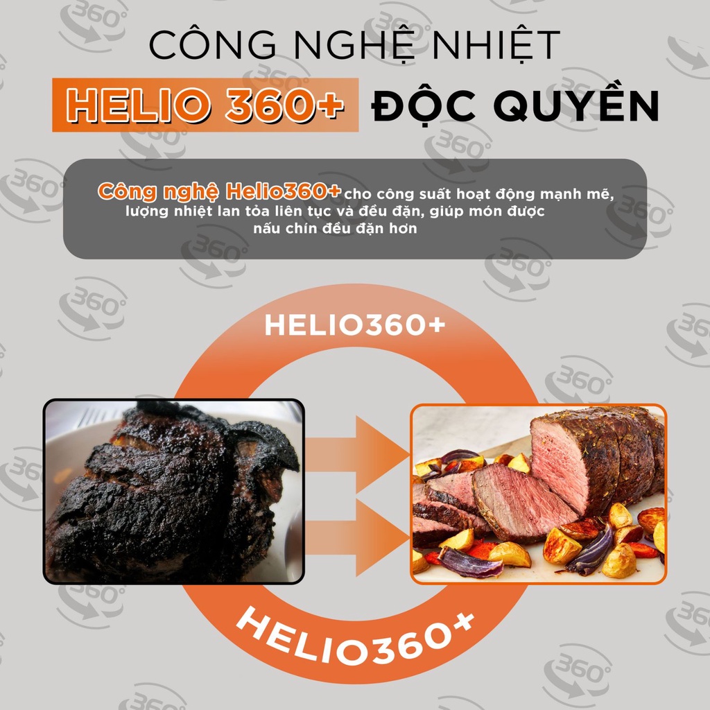 Nồi chiên không dầu chính hãng 15L CRENOT Foodie F15 cỡ lớn nóng 2 chiều lò chiên 15 lít bếp nướng to 8L 10L 12L 18L 23L