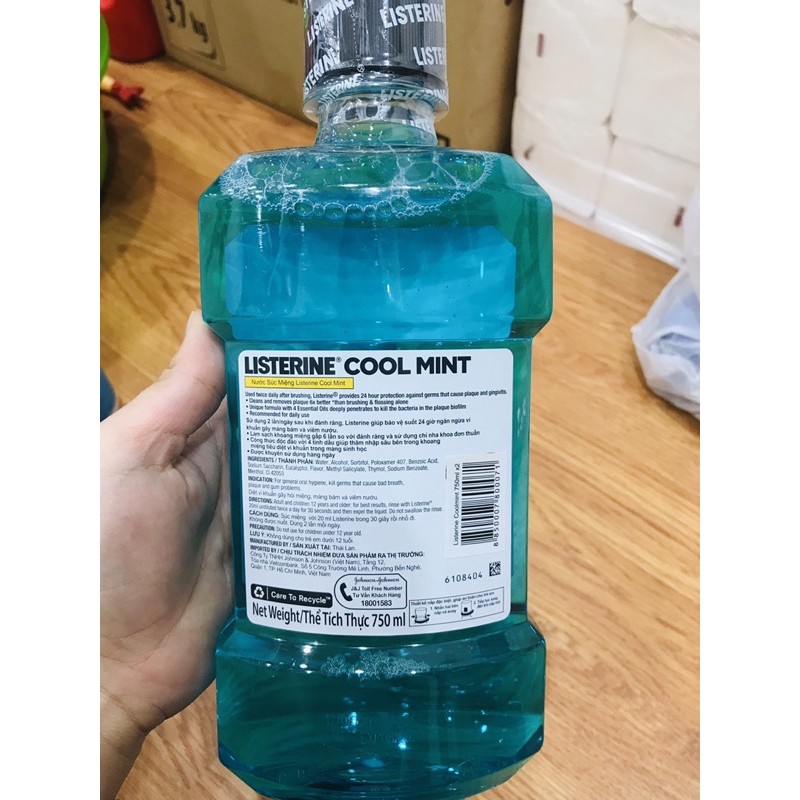 Nước súc miệng Listerine Cool Mint 750ml