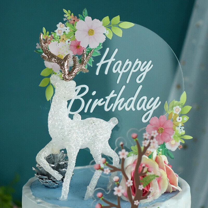 Phụ Kiện Cắm Trang Trí Bánh Kem Chữ Happy Birthday