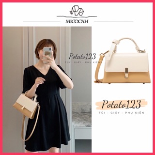 Micocah - Túi xách Micocah cầm tay hai ngăn màu vàng nude MCC443