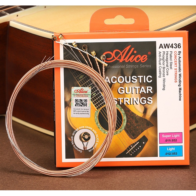 Dây đàn guitar acoustic Alice AW436 I Dây Sắt Size Chuẩn ,Hàng Cao Cấp Chính Hãng