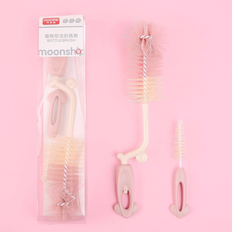 Bộ cọ rửa bình sữa Moon ship 2 chi tiết 360 độ